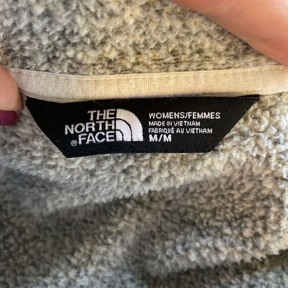 The North Face Gray & White Heathered Crescent Full Zip Hoodie Jacket Sz Medium - Picture 7 of 10
